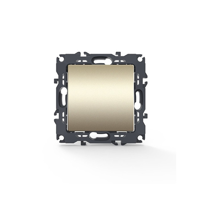 ACA Lighting PRIME 1 GANG 1 WAY SWITCH SCREWLESS 1P 10AX 250VAC IP20 MATT CHAMPAGNE — 1000110004 — manufacturer representative image