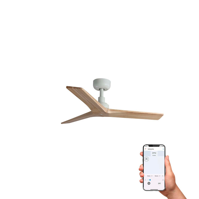 Faro Barcelona KLIM S Ceiling fan white/pine TUYA — 34281WT