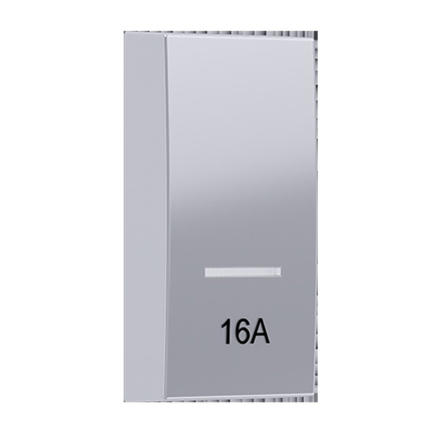 ACA Lighting MODYS BUTTON WITH INDICATOR 16A 2 M. SILVER — 10101333061