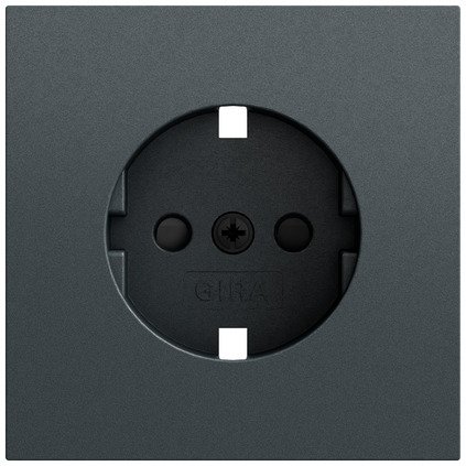 Gira Cover for SCHUKO socket outlet 16 A 250 V~ with increased contact protection (Safety Plus) anthracite (lacquered) System 70 — 492173