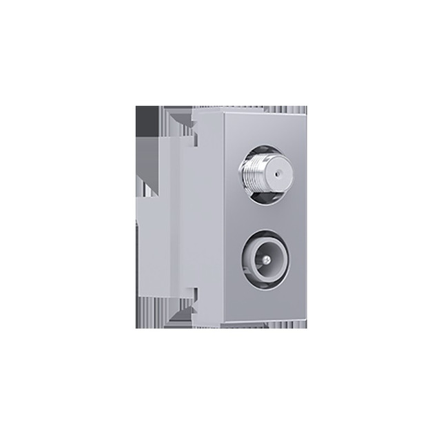 ACA Lighting MODYS SAT TV-R SOCKET END-LINE SILVER 1 M. IP20 — 10101312609