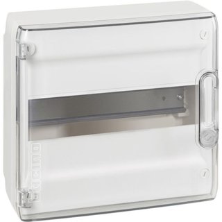 BTicino Wall mounted switchboard with box and transparent door, 12 modules — F305PT12