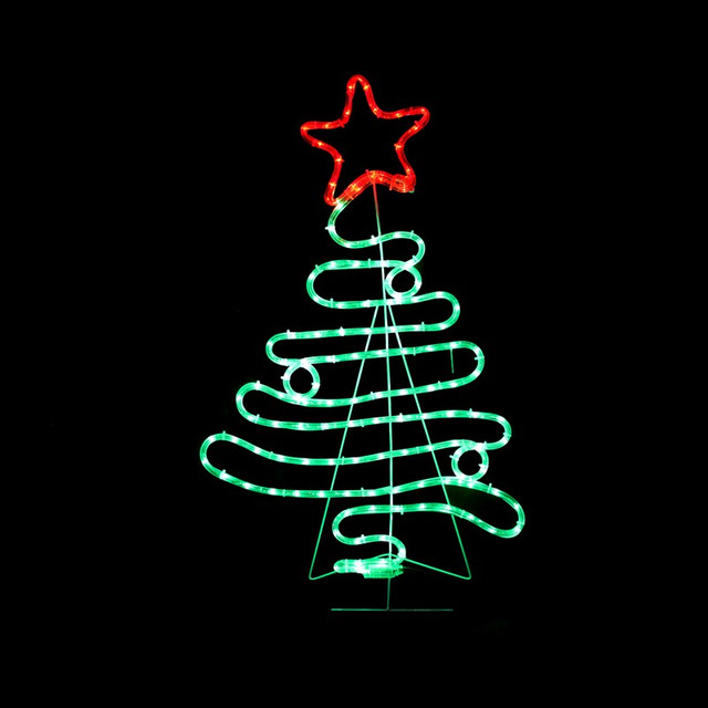 ACA Lighting "CHRISTMAS TREE", 132 LED MOTIF 5.5m 2-WIRE ROPE LIGHT, RED-GREEN, IP65, 54x90cm, 1.5m LEAD CABLE — X081324519N