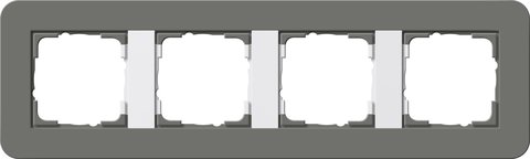 Gira E3 cover frame dark grey soft touch with pure white glossy carrier frame dark grey Soft Touch with pure white glossy carrier frame — 0214413
