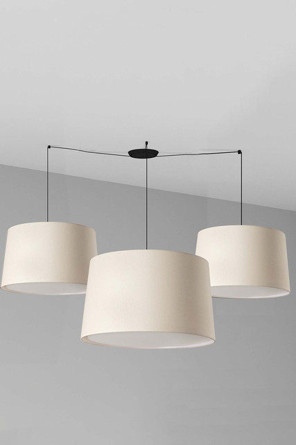 Faro Barcelona WINDSOR Black/Linen multiple pendant lamp — 64332-153