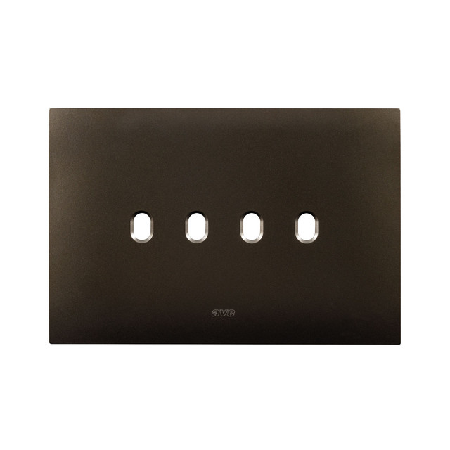 AVE NEW STYLE S44 SMART METAL PLATE, MATT BRONZE COLOUR – 4 CONTROLS – 4 MOD. — 44PSMN04BRO