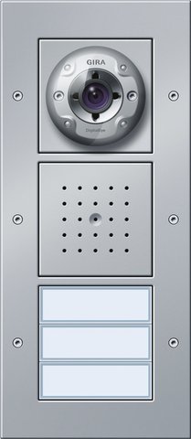 Gira Surface-mounted door station video, 3 gang colour aluminium — 127065