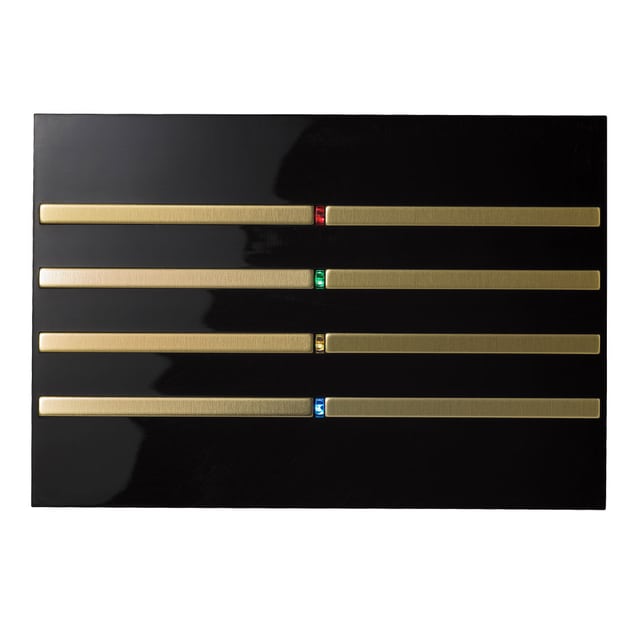 Blumotix KNX sensitive multifunction keypads cover — rectangular 8 buttons - Black — BX-F-RKB-Gold