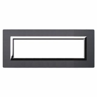 AVE Vera 44 brushed anthracite aluminium plate, 7 modules — 44PA7ANS