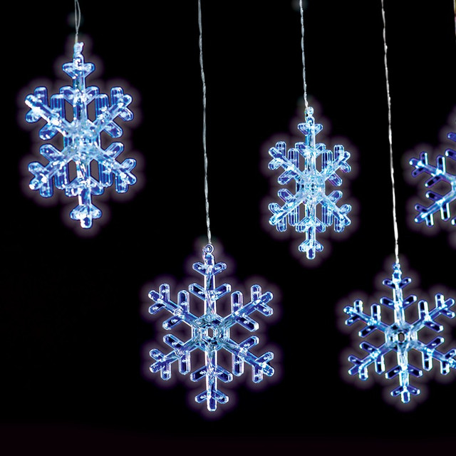 ACA Lighting "SNOWFLAKE ICICLE" 120 CW LED ICICLE LIGHTS, 30/50CM, ADAPT. (31V) STEADY, CONECT. (ΜΑΧ 3) IP44, 3m TRAN/NT CABLE — X0612024203