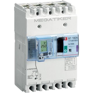 BTicino M1 160N - thermal-magnetic Mccb with residual current protection 3P+N/2 - Icu= 50kA - In= 160A — T714N160D