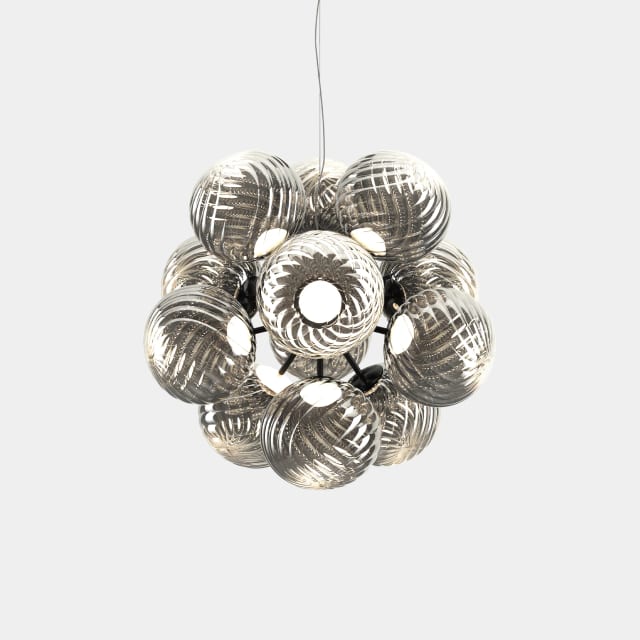 Tom Dixon Whirl Burst Chandelier | Silver Polished Polycarbonate — WHC03CH-CEUM4