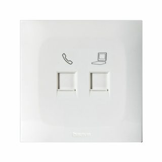 AVE 2 GANG SOCKET OUTLET RJ45 AND RJ11 — BSN210C6-24K