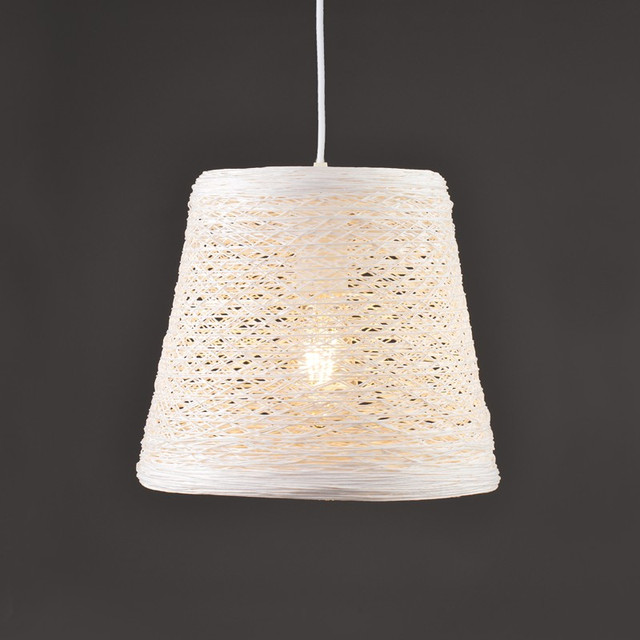 ACA Lighting PENDANT 1ΧE27 WHITE CANE Φ31X107CM PETRA — SU04PWH