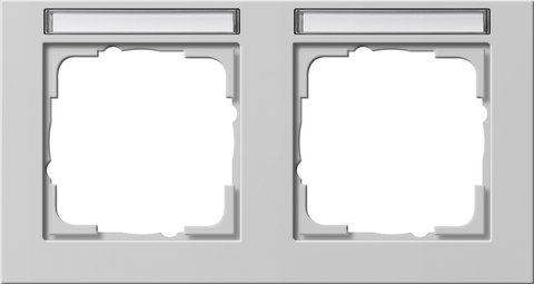 Gira E2 cover frame with inscription space grey matt grey matt (lacquered) — 109237