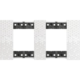 BTicino 2x2P 71mm Living Now plate — KA4802M2MW