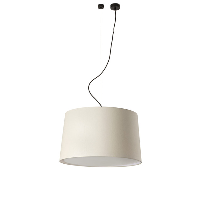 Faro Barcelona WINDSOR Black/Linen offset pendant lamp — 20231-153