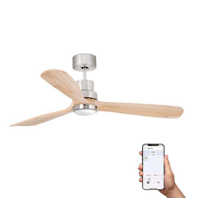 Faro Barcelona LANTAU L LED Ceiling fan nickel matt/pine 3000K TUYA — 33560DCWT