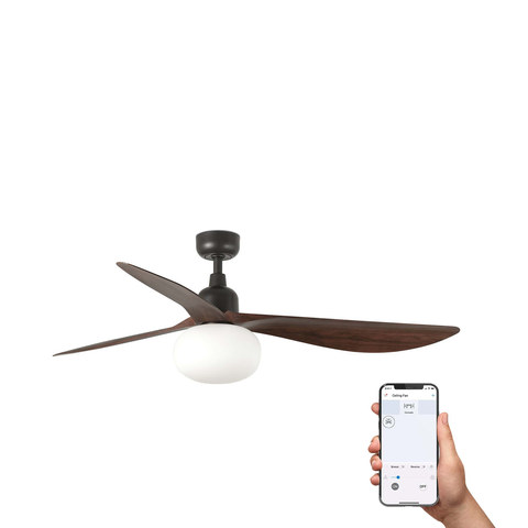Faro Barcelona OUTWOOD L Ceiling fan brown/walnut IP44 E27 TUYA — manufacturer representative image