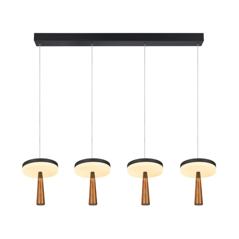 ACA Lighting ASIAN-PENDANT LAMP*4 SAND BLACK ALUMINIUM LED SMD 42W CCT 2730LM IP20 965X164X1500MM — manufacturer representative image