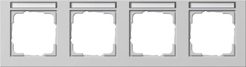 Gira E2 cover frame with inscription space grey matt grey matt (lacquered) — 109437