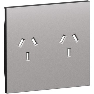 BTicino Cover for australian standard sockets Item K4132 Steel — KS69