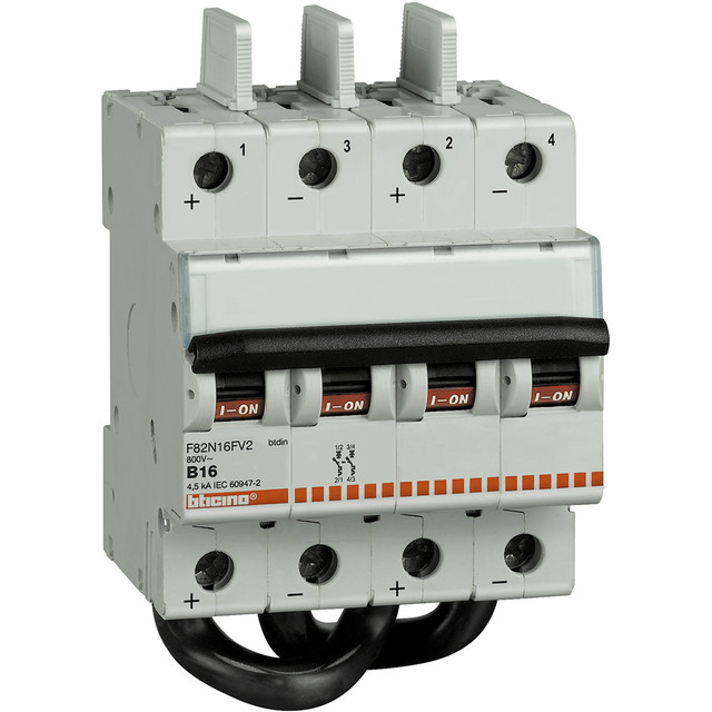 BTicino Modular circuit breaker 2P for photovoltaic - In= 20A - Vn= 800Vdc — F82N20FV2