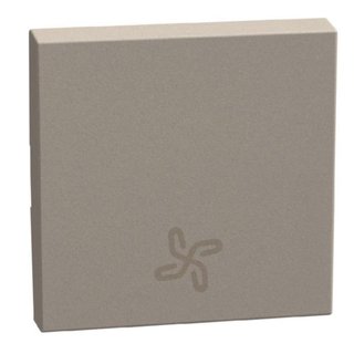BTicino lightable key cover with fan symbol, 2 modules stone, rocker — YG4915RM2