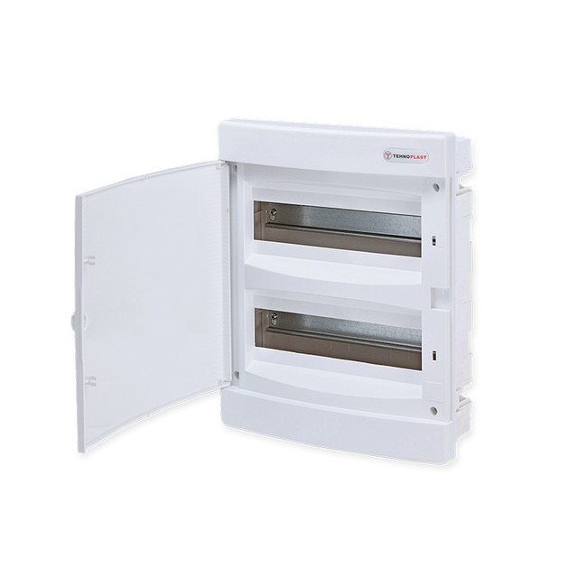 ACA Lighting FLUSH MOUNTING 24 MODULES 2 ROWS WHITE DOOR — 282U24CW