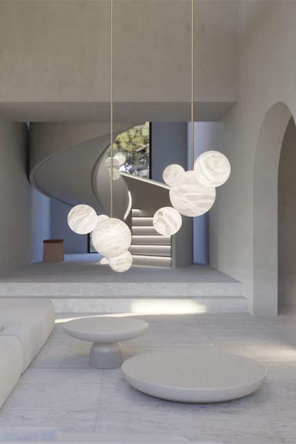 United Alabaster UP & DOWN — alabaster pendant luminaire