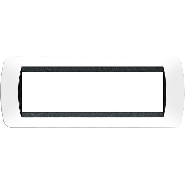 BTicino Cover plate 7 modules - white (with internal frame Black) — L4807PB