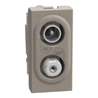 BTicino Direct demixed coaxial socket - type F SAT connector - 1 module - stone — YG4214D