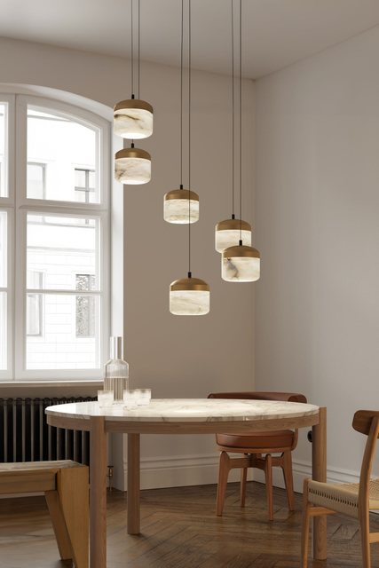 United Alabaster COPPER — alabaster pendant luminaire