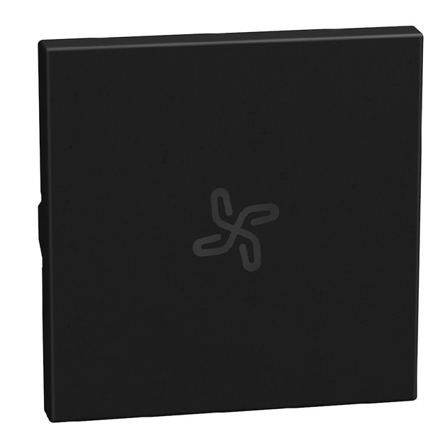BTicino lightable key cover with fan symbol, 2 modules dark, axial — YD4916RM2