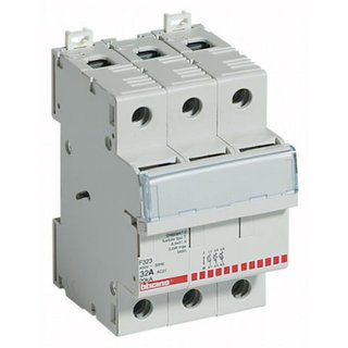 BTicino Fuse carrier 3P - 32A - 500V - fuses type F (10.3x38 mm) - 3 modules — F323