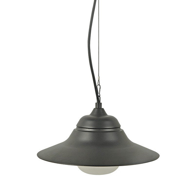 ACA Lighting SAND BLACK PENDANT LUMINAIRE JULIE 1XE27 IP44 WITH OPAL GLASS — JULIE1PBK