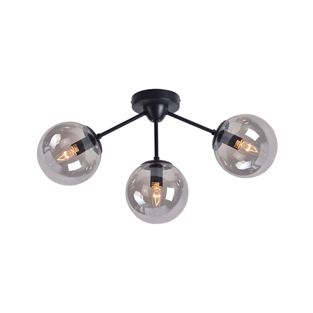 ACA Lighting CEILING 3XE14 METAL BLACK+ TINTED GLASS BOMBAY — OD807003C