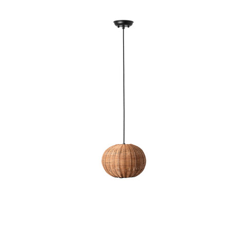 Faro Barcelona HAKA 250 Black/rattan pendant lamp — manufacturer representative image
