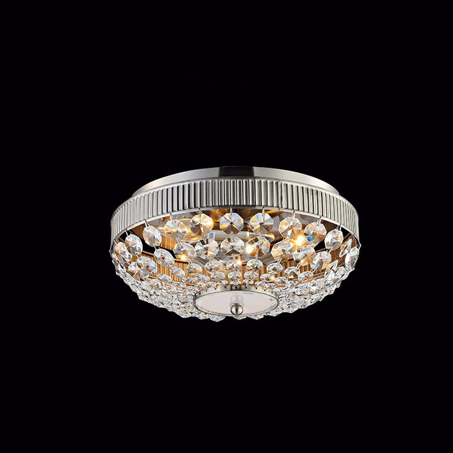 ACA Lighting NETTO CEILING 3XE14 CRYSTAL+NICKEL Φ34ΧΗ17CM ROSE — DLA12253