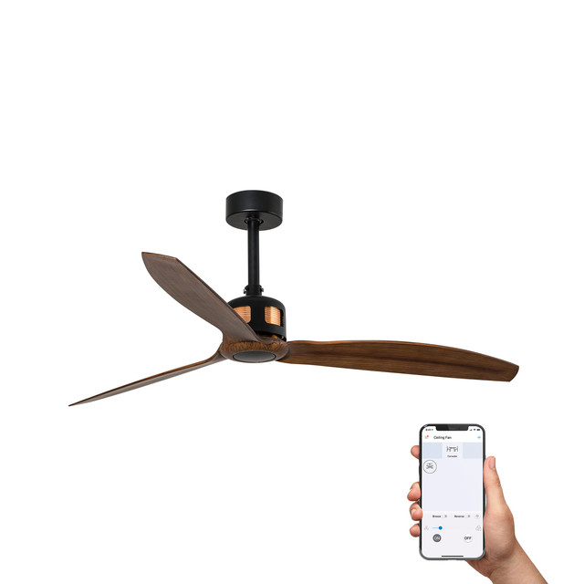 Faro Barcelona COPPER FAN M Ceiling fan black/walnut TUYA — 33451WT
