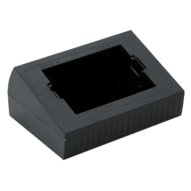 AVE 3 gang Noir grey angle box to be used with System 45 3 gang frames — 45SI03GN