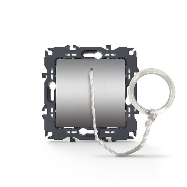 ACA Lighting PRIME PUSH BUTTON CORD SWITCH SCREWLESS 1P 10A 250VAC IP20 ALUMINUM — 1000112403