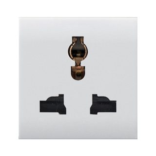 AVE MTSTD SOCKET 2P+T 13A WHITEK RAL 9010 SHIELDED 2 MOD. — 446059TS