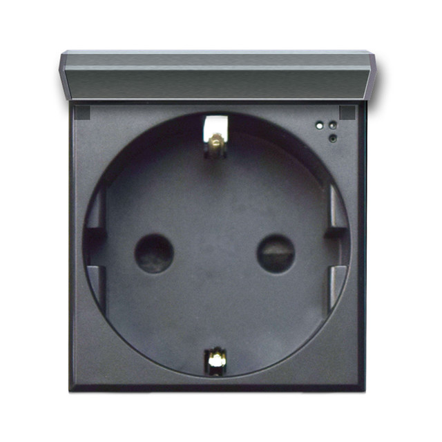 AVE 2P+E 16A SCHUKO SOCKET+LID TEKLA 2M — 445090SS