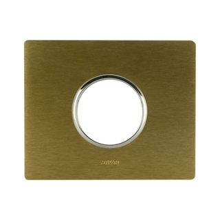AVE NEW STYLE S44 ALUMINUM PLATE, BRONZE COLOR – 1 SCHUKO SOCKET – 3 MOD. — 44PAQ90BRZ