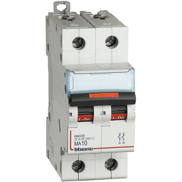 BTicino BTDIN250 - magnetic only 2P - curve 12-14In - In= 10A - Im= 125A - Icu= 25kA — FV82SM125