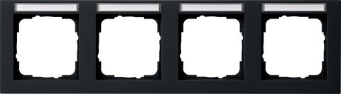 Gira E2 cover frame with inscription space black matt (lacquered) black matt (lacquered) — 109409