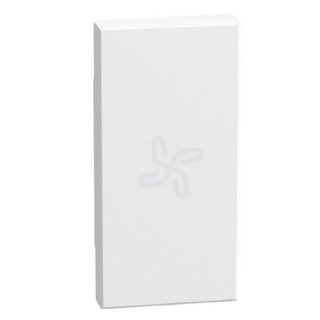 BTicino lightable key cover with fan symbol, 1 module white, axial — YW4916R