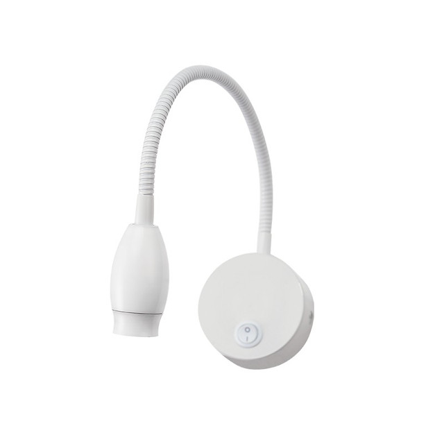 ACA Lighting SPOT/WALL SPIRAL POWER LED CLIP LAMP 3W MATT WHITE 3W 50° 210Lm 3.000Κ 230V SWAN — SF126BLED330W — manufacturer representative image