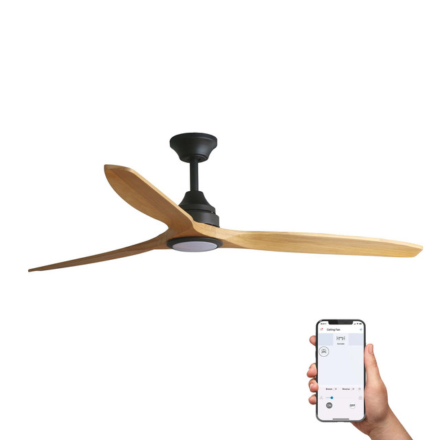 Faro Barcelona ALO L Black/pine fan TUYA CCT — 33719DCWT